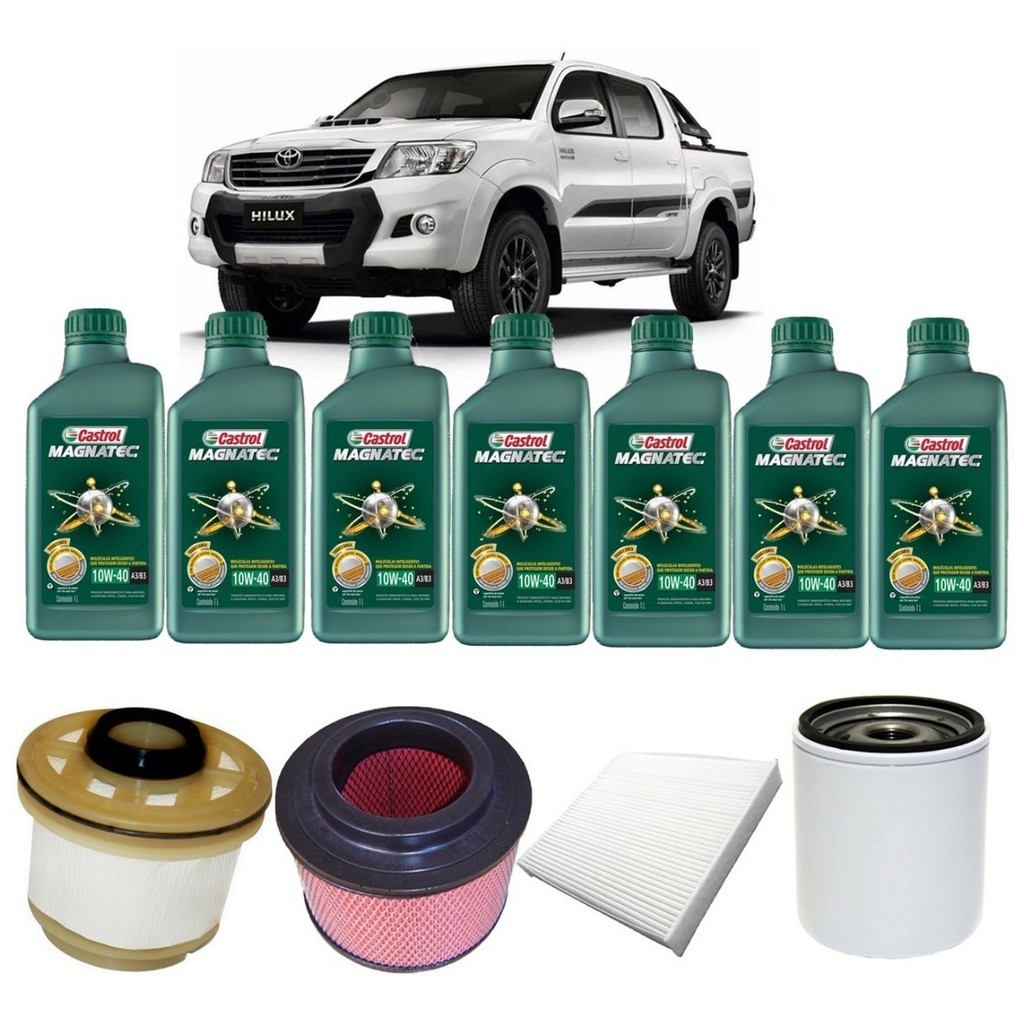 Troca De Óleo Castrol 10w40 Hilux 3.0 Diesel D4d 2005 2012