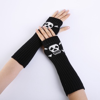 Women's winter gloves printed flowers and skulls Gothic style gloves Accessories Gloves & Mittens Winter Gloves 