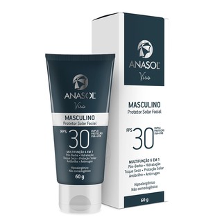 Anasol Protetor Solar Facial Masculino Viso 30 FPS Vegano 60 g