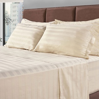 Jogo de Cama Casal 4 Peças 100 Algodão Premium Percal 300 Fios Adasmascado - BF Colchões