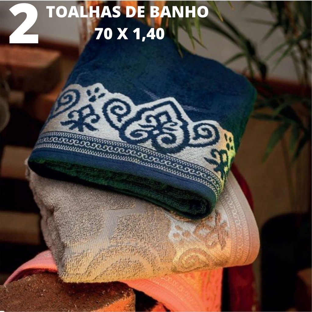 Kit Jogo 2 Toalhas De Banho Linha Luxo Prime Istambul - 70x1,40  400 G/m2