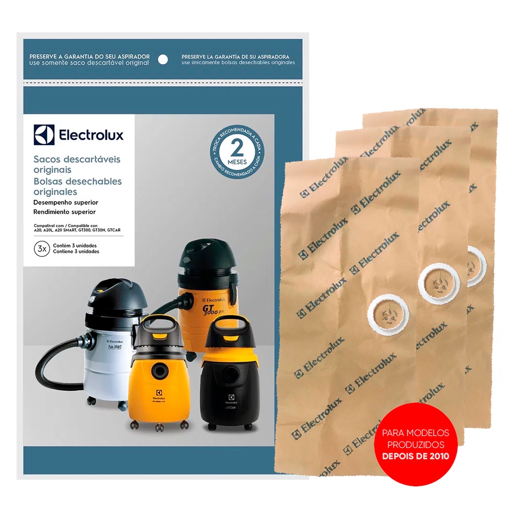 Saco Aspirador Electrolux GT30N A20 GT3000 Modelo Novo 3un