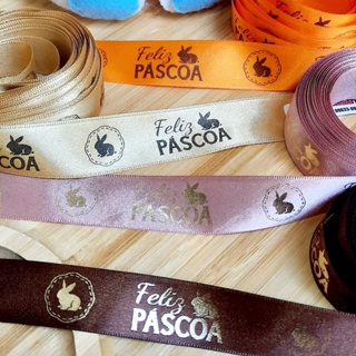 Fita Cetim Feliz Páscoa PRONTA ENTREGA em Oferta na Shopee