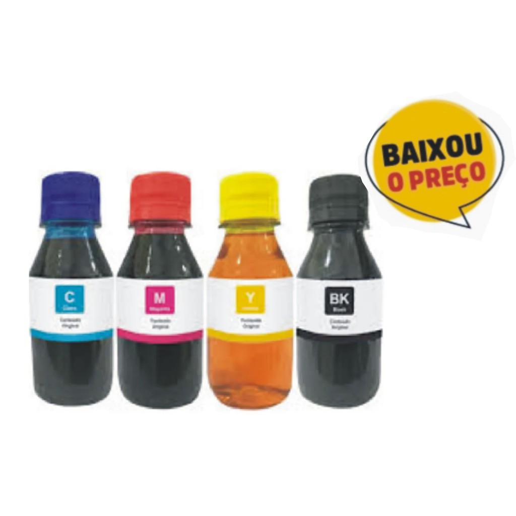 Kit Tintas Recarga de Cartuchos e Tanque Bulk 200 ml