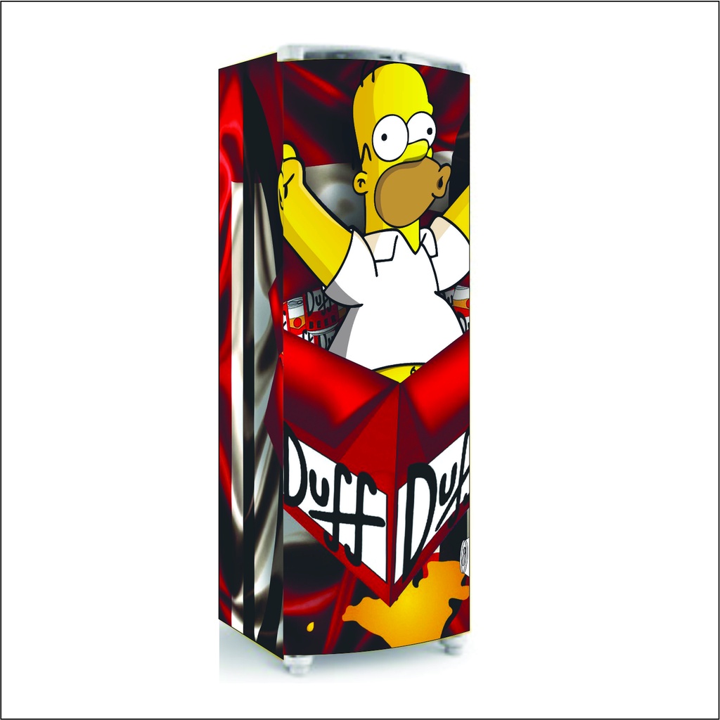 Adesivo envelopamento  freezer e geladeira HOMMER SIMPSONS Duff Beer