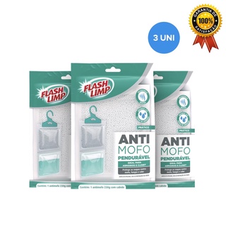 Anti Mofo Penduravel 230gKit 3 Uni Flash Limp Armário Closet