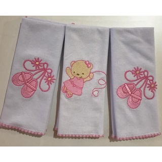 Kit Pano De Boca Malha Ballet 3 peças - 34X34 cm