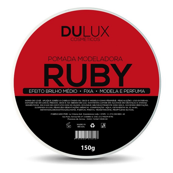Cera Modeladora Ruby 150g Cabelo e Barba Dulux