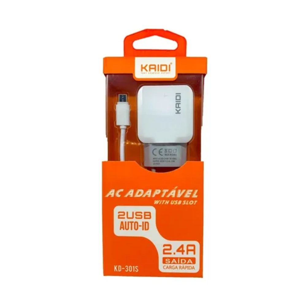 Carregador Turbo Celular Smartphone 2 Usb C Cabo Tipo C Original Kaidi- Melhor Custo Beneficio