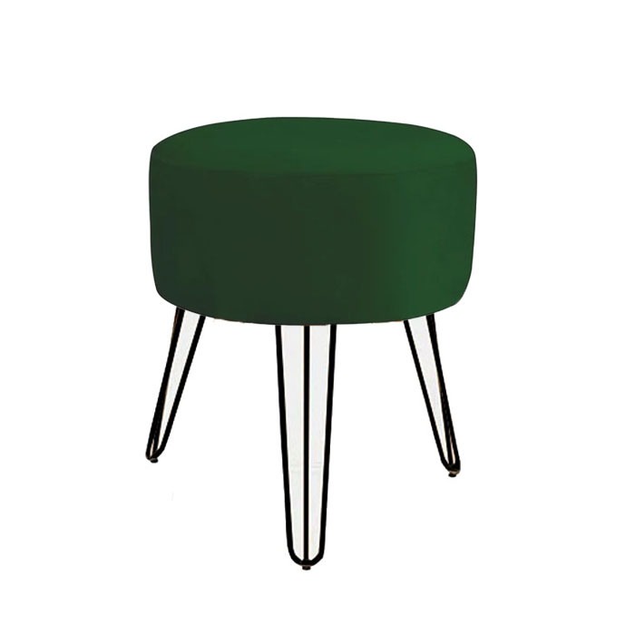 Puff Puf Decorativo Sala De Estar Verdde Pés Aramado Preto