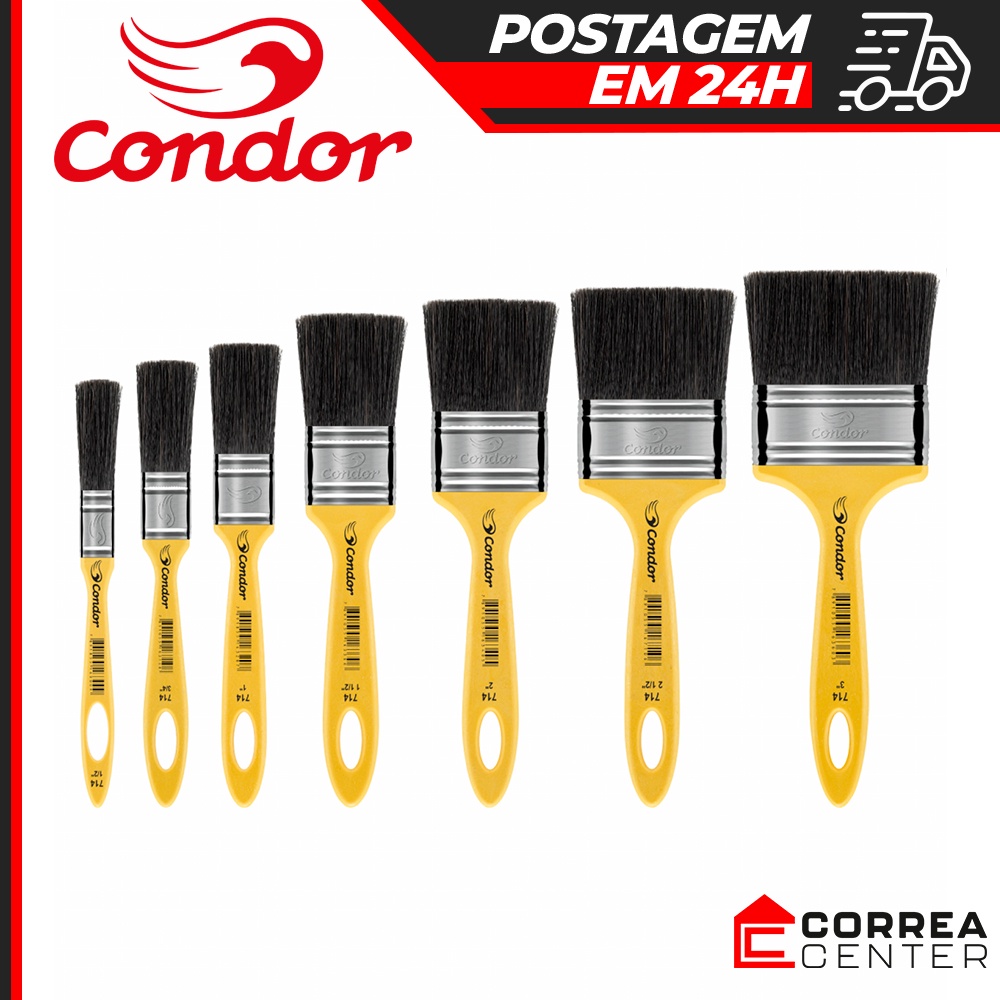 Pincel Trincha Amarela Para Esmalte Sintético e Tinta Óleo Diversos ...