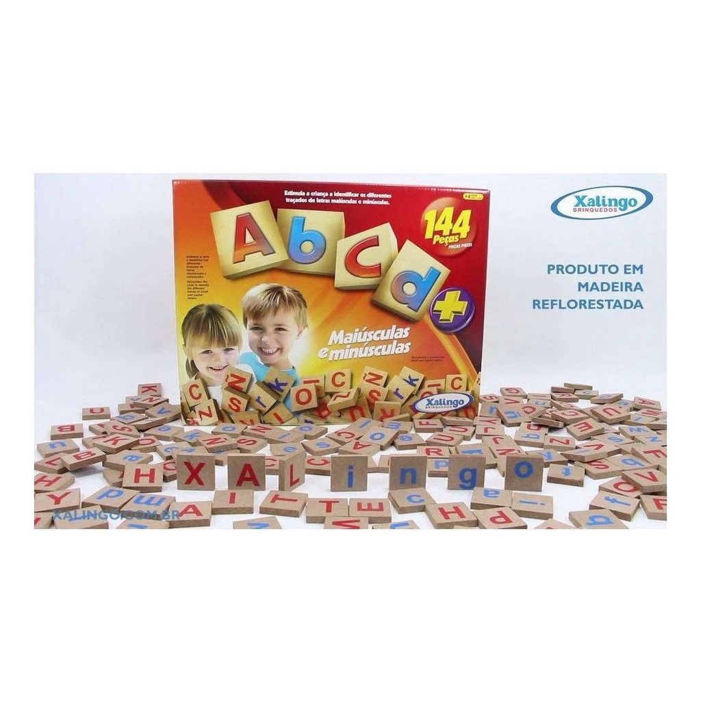 Brinquedo Abc Maiúsculas e Minúsculas 144 Peças - Xalingo em Oferta na Shopee