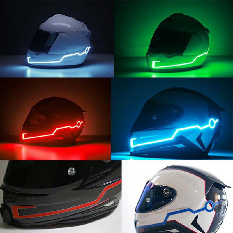 2 Peças Capacete De Motocicleta Fitas LED Acessórios Para Decoração De Motociclistas