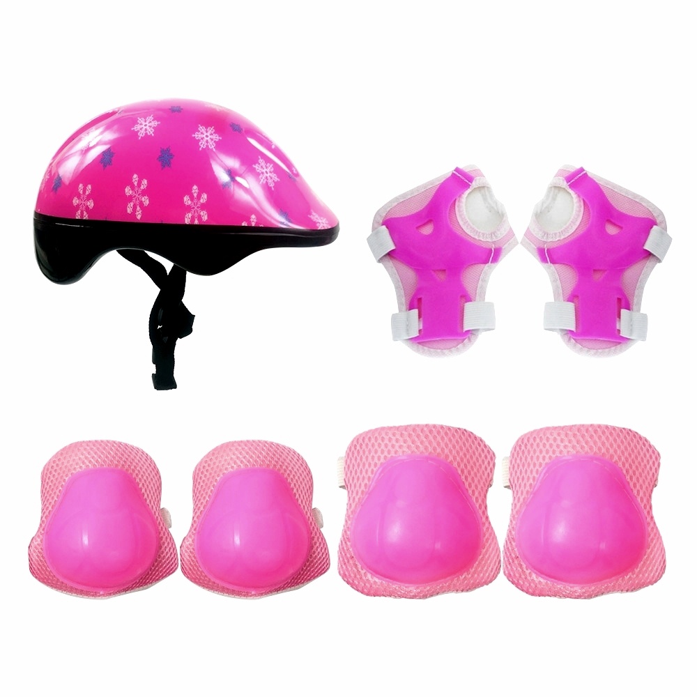 Kit Protecao Infantil Patins Skate Bicicleta Roller Rosa - Dm Toys