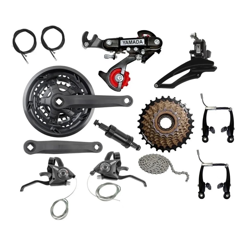Kit Relação 21v Marcha Bicicleta Rapid Fire + Freio Vbrake