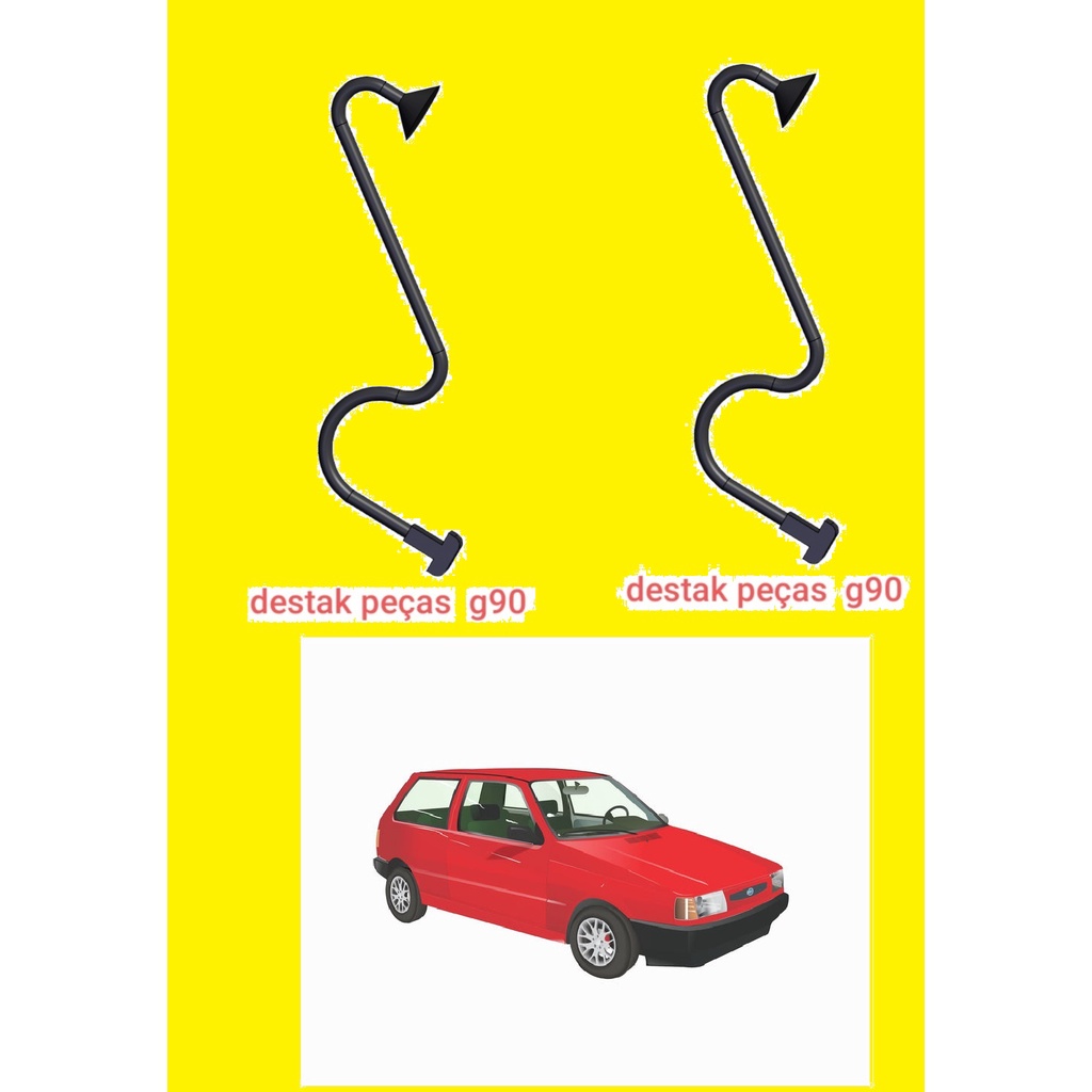 Par Corda Tirante Tampão Porta Mala Fiat Uno Elba Uno Mille PLAST CAR PLÁSTICO
