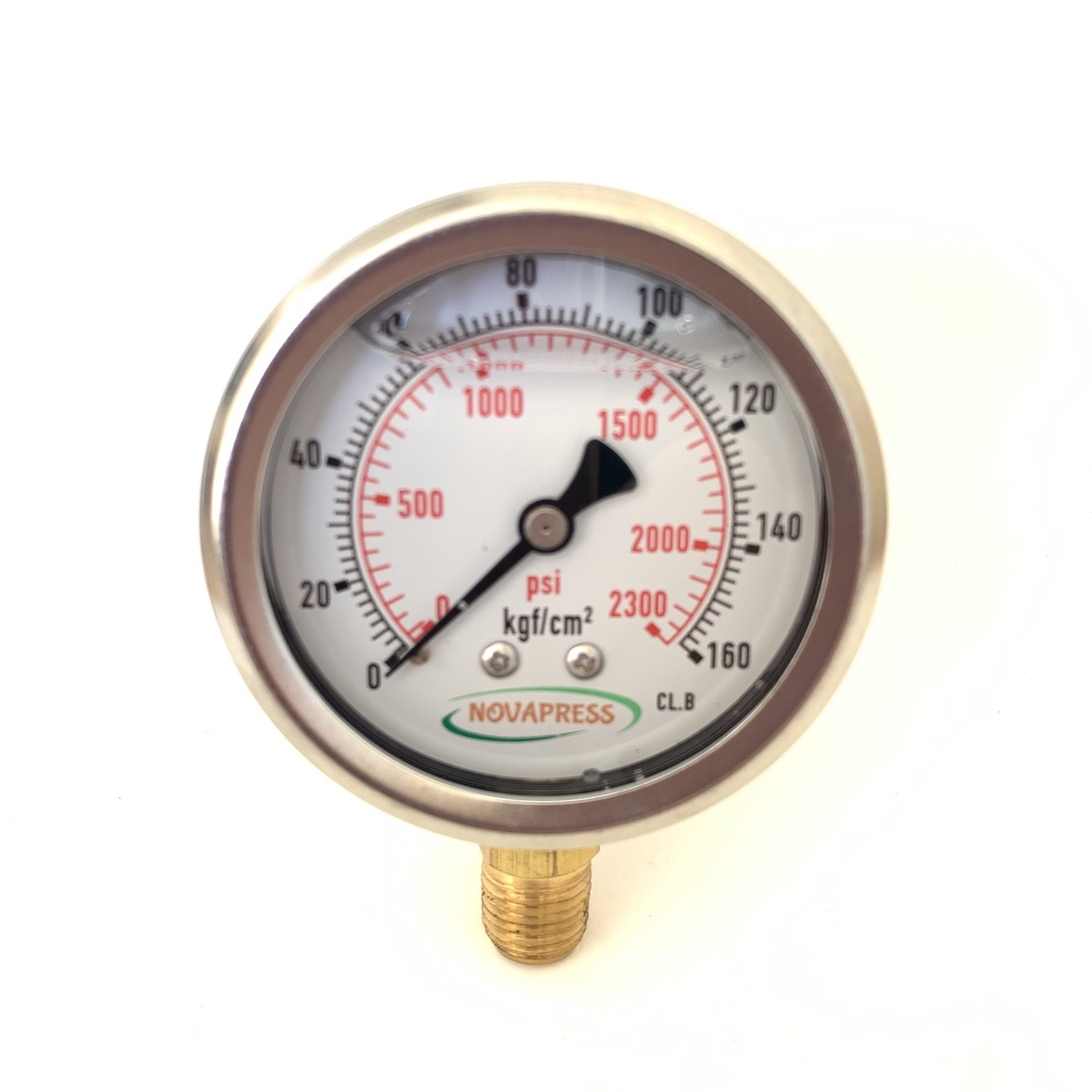 Manômetro Diam.63mm (2.1/2” ) Vertical - Escala 0-160 KGF/CM2 x 2300 PSI