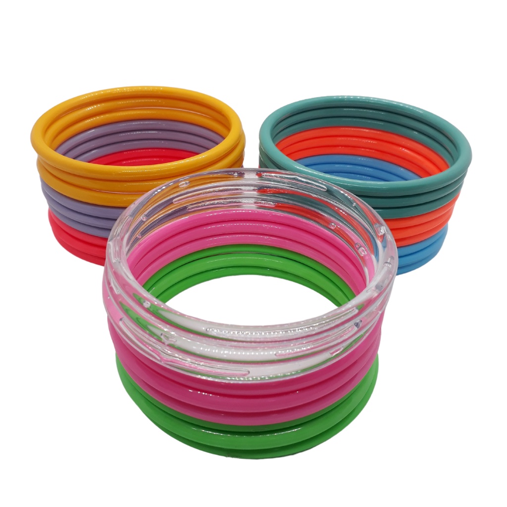 10 UN - Argolas de Plástico Coloridas 10cm - Sortidas