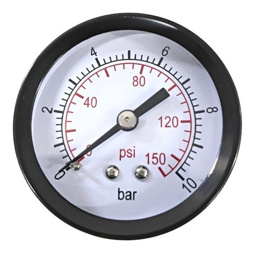 Manômetro Horizontal Rosca 1/4 Bsp Escala 0 A 10 Bar 150 Psi