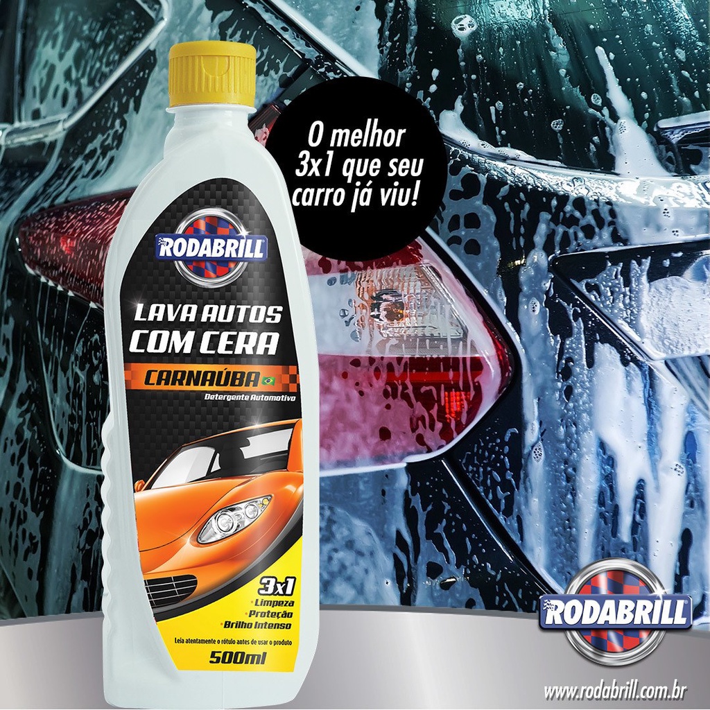 Shampoo Lava Autos C/ Cera (500 Ml) - Rodabrill