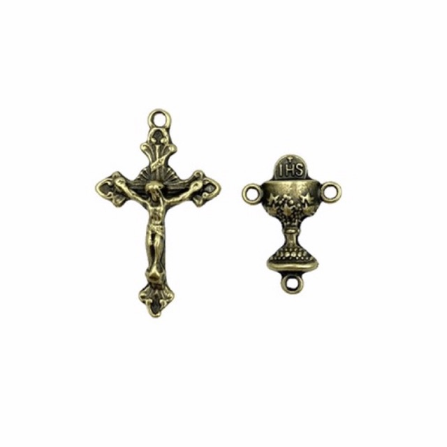 25 Crucifixo + 25 Entremeio Cálice Ouro Velho