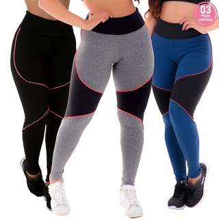 Kit 3 Leggings Cintura Alta Borboleta 0%transparente Fitness em Oferta na Shopee