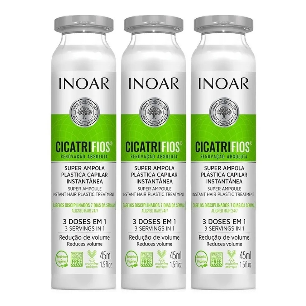 Inoar Cicatrifios Super Ampola Tratamento Capilar 3x45ml em Oferta na Shopee