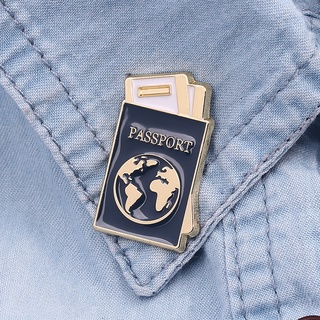 Cartoon Passport Enamel Pin Jewelry Gifts