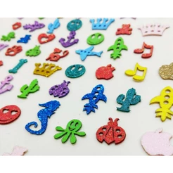 100 Adesivos Pet Piercings Eva Glitter Petshop Cães E Gatos
