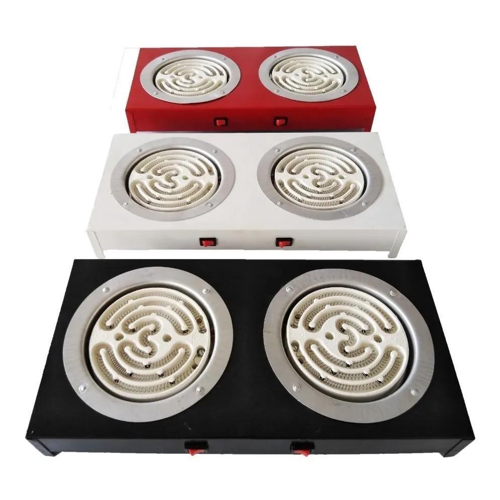 Fogão cooktop elétrico fogareiro portátil de mesa 2 bocas 110v ou 220v camping