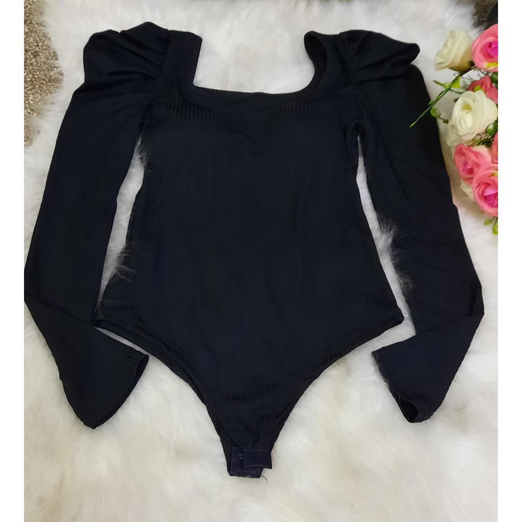 Body Feminino Manga Princesinha Bufante Canelado REF 563