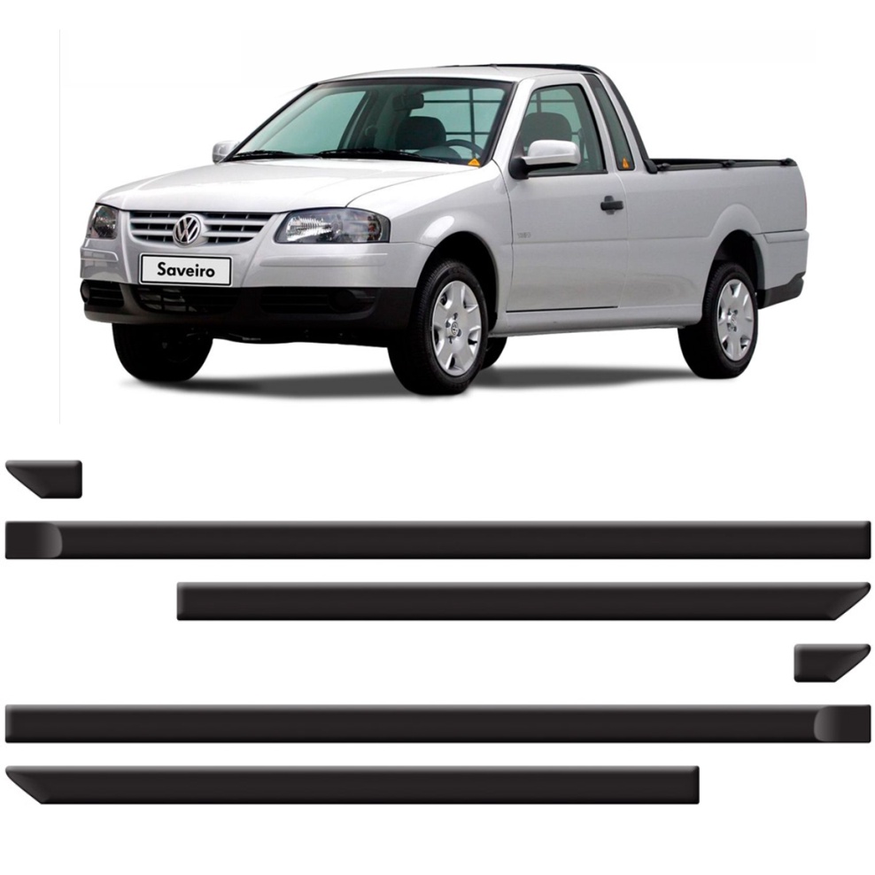 Jg Friso Lateral Saveiro G4 2005 a 2009 Preto