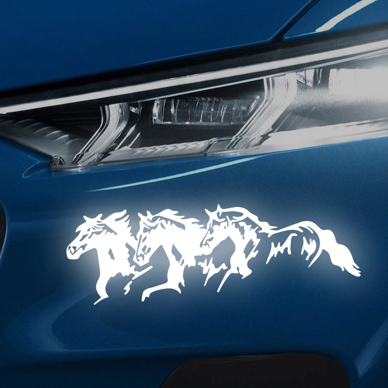 3 Cavalos Corrida Adesivos De Carro Moda Decalque De Vinil Impermeável Car Styling Acessórios De Decoração Auto Adesivo