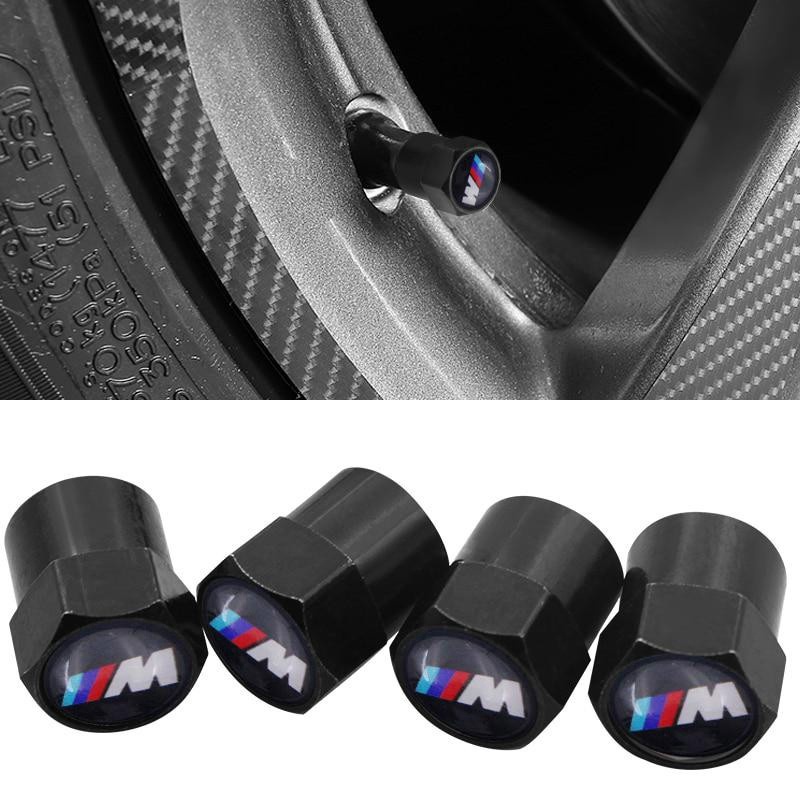4 Peças Tampa Da Válvula Pneumática Pneu Roda Haste De Alumínio Preto Do Caminhão Carro Adequado Para BMW F30 M6 X3 Acessórios