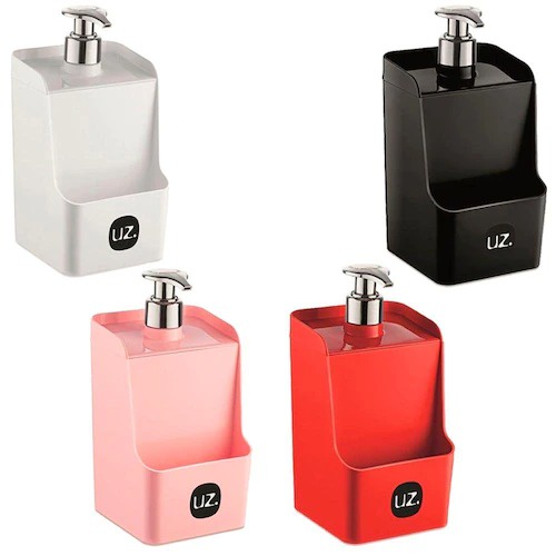 Porta Detergente Slim Dispenser Com Suporte Para Esponja 500ml Diversas Cores UZ Utilidades