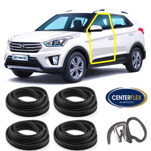 Kit 4 Borrachas de Porta Hyundai Creta 2016 2017 2018 2019 2020 2021 em Oferta na Shopee