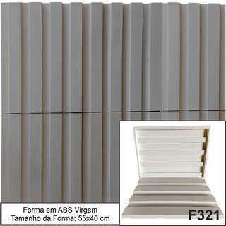 Forma 3D F321 ABS 2 mm Gesso E Cimenticio 55x40 Ripado Mini