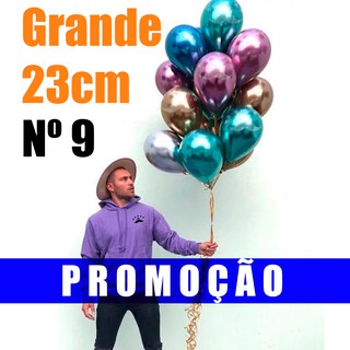 Kit 25 Balões Metalizados - Bexigas Cromadas 9 Polegadas (GRANDE 23cm)