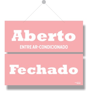 Placa Aberto fechado Ar condicionado rosa bebe ventosa