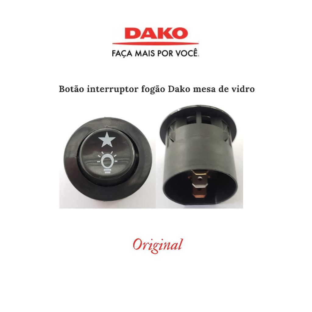 Botão Interruptor Dupla Função Fogão Dako Mesa De Vidro 100% Original