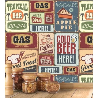 Papel De Parede Adesivo Decorativo Para Cozinhas Azulejo 2,00 mts