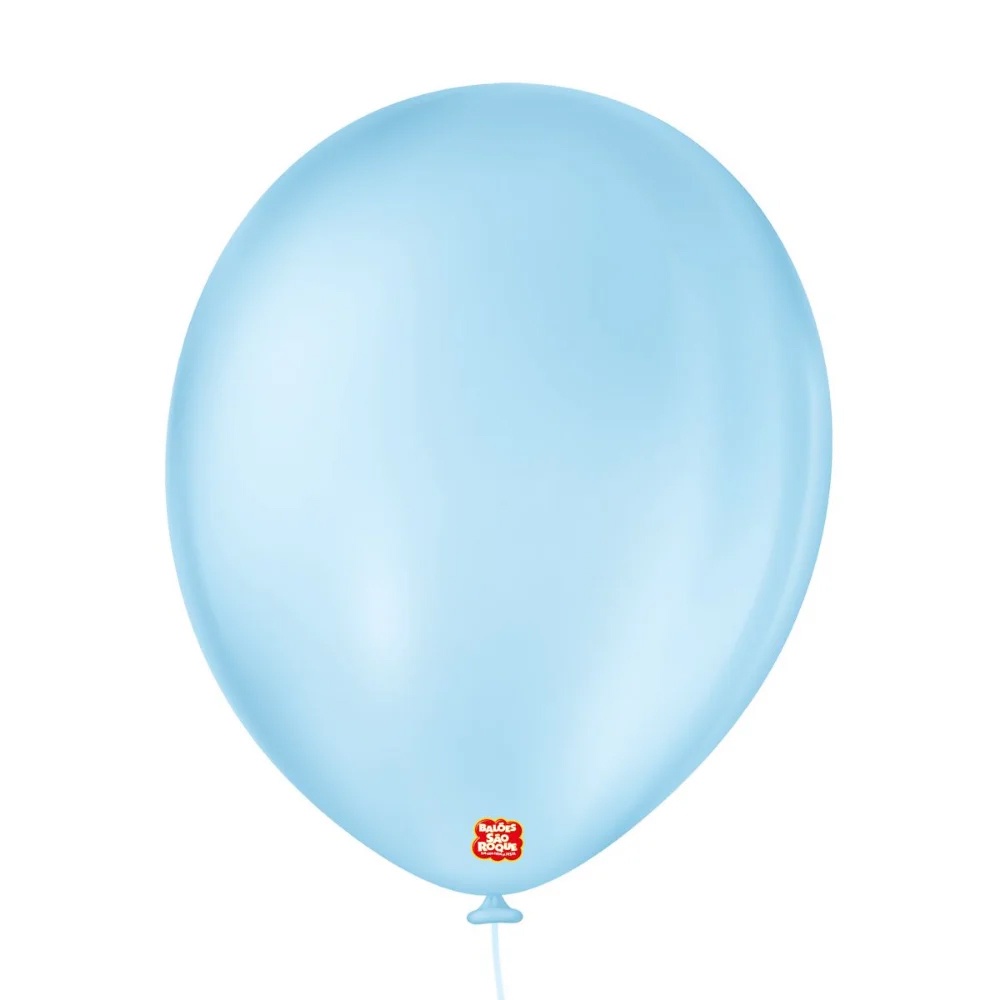 Balão de Festa Liso - 9" 23cm - Azul Baby - 50 unidades - Balões São Roque - Home & Living