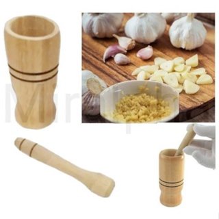 Pilão Madeira Multiuso Socador Amassador Temperos Alho 12cm em Oferta na Shopee