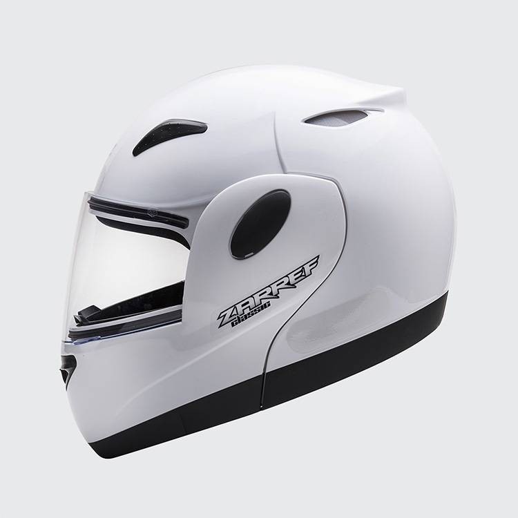 Capacete Robocop Zarref Classic Branco Escamoteavel
