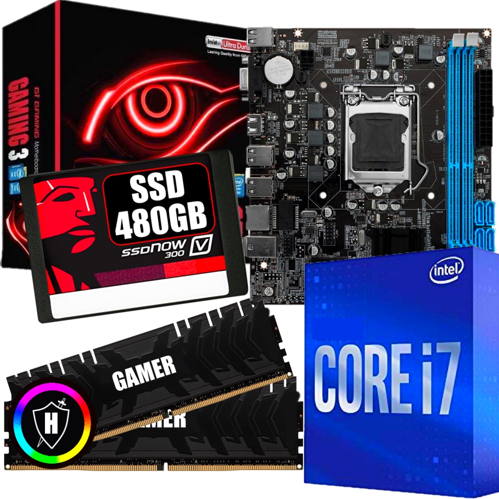 Kit upgrade pc gamer intel core i7 3 8ghz turbo placa mae 16gb de