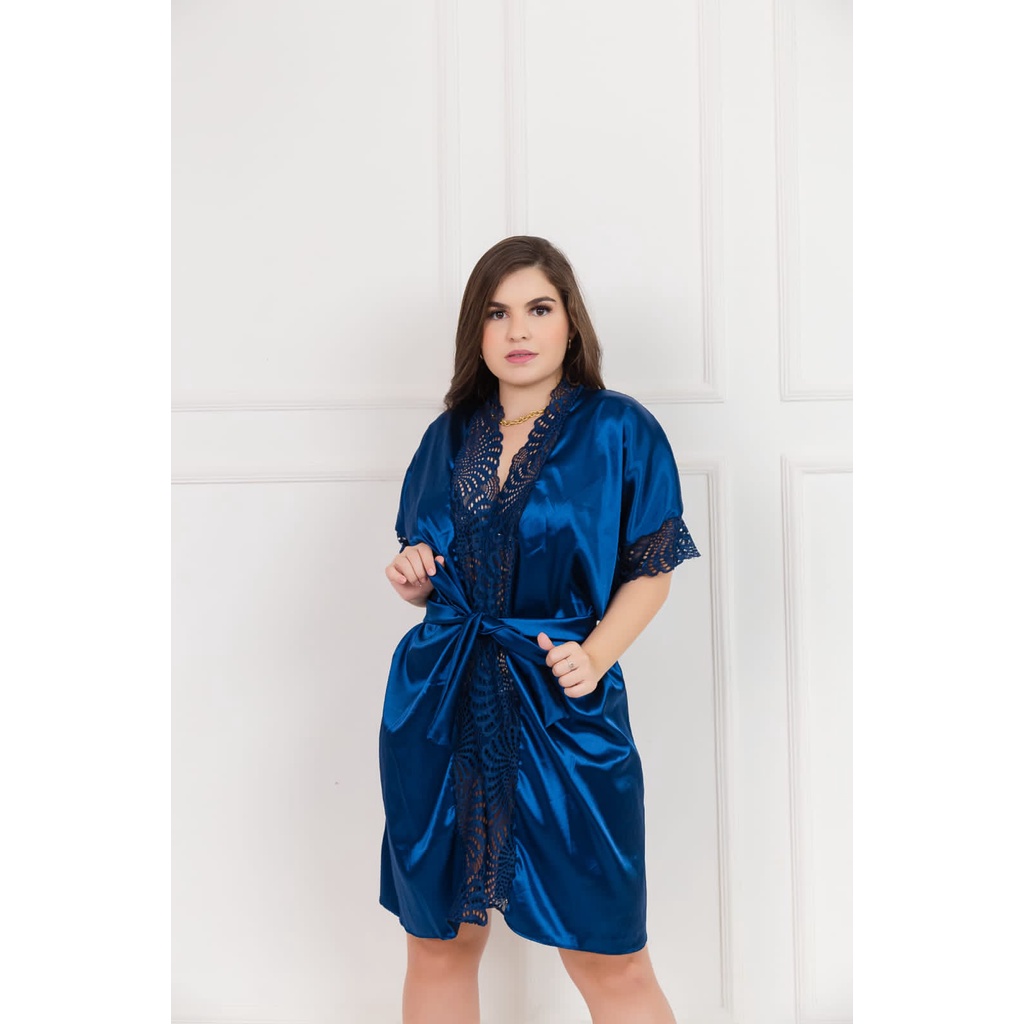 Pijama Robe de Cetim c/ Elastano Luxo