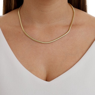 Colar Choker Cobra Amoeto Banhado a Ouro 18k