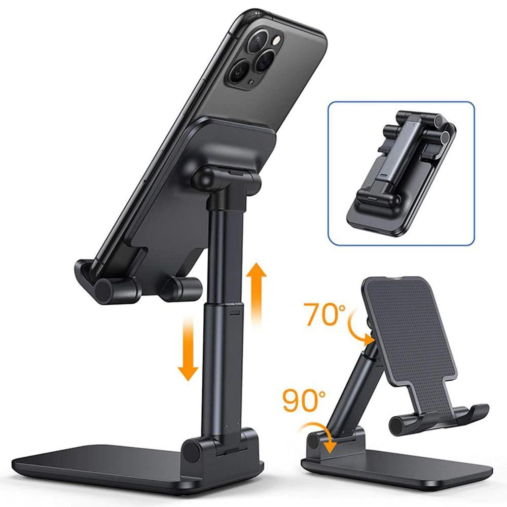 Suporte Dobrável de Mesa para Celular e Tablet Ajustável Portátil Antiderrapante para Uso Diário e Viagens