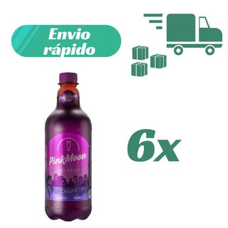 Kit 6 PinkMoon 600ml Chope de Vinho Bebida Alcoólica Pink Moon