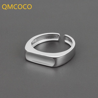 QMCOCO Prata Ouro Cor INS Estilo Quadrado Anel Simples De Ajuste De Abertura Lisa Para Mulher Presente De Festa em Oferta na Shopee